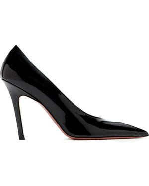 AMINA MUADDI Christine Patent Pointed Pumps - Black
