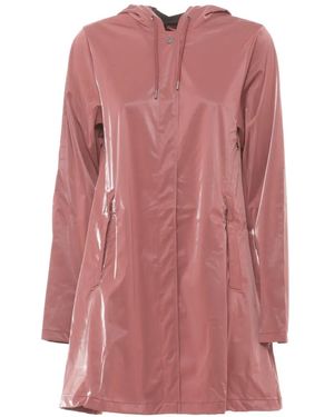 Rains A-Line Hooded Coat - Pink