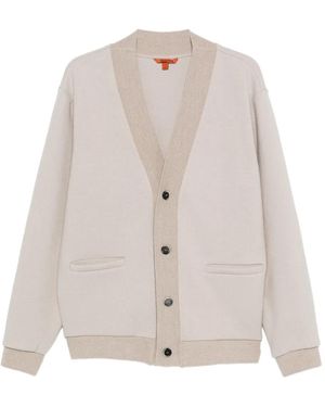 Barena コントラストパネル カーディガン - ホワイト