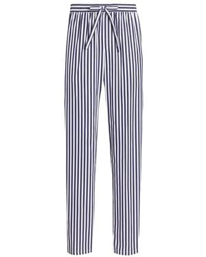 Dolce & Gabbana Striped Poplin Vanity Trousers With Piping - Blue