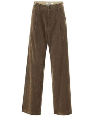 ELEH Pleated Corduroy Trousers - Natural