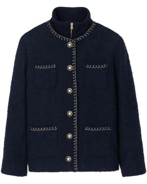Sandro Tweed Jacket - Blue