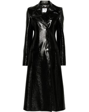 Courreges Mid-Length Faux Leather Patent Coat - Black