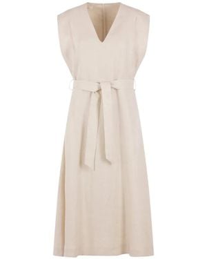 Glanshirt Vestido Lia Con Cuello En V - Neutro