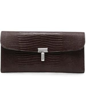 TOTEME T-Lock-Fastening Wallet - Brown