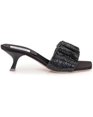 Sebastian Milano Mules Cher con tacón de 60 mm - Negro