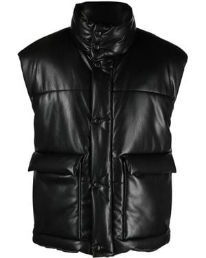 Nanushka Jovan Faux-Leather Quilted Gilet - Black