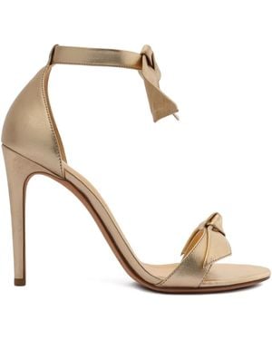 Alexandre Birman 100Mm Clarita Bow-Detail Leather Heeled Sandals - Metallic