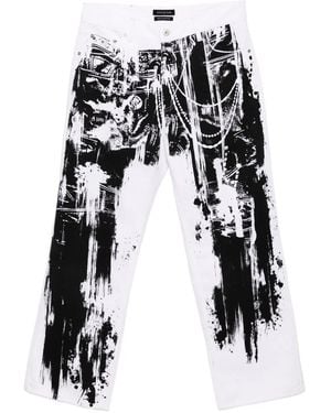 JUNTAE KIM Trompe L'Oeil Wide-Leg Jeans - White