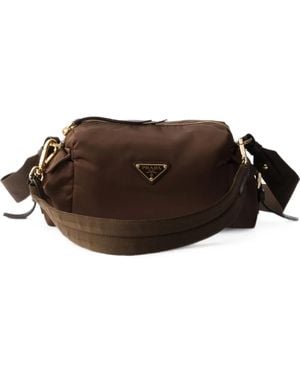 Prada Explore Small Re-Nylon And Leather Shoulder Bag - Brown