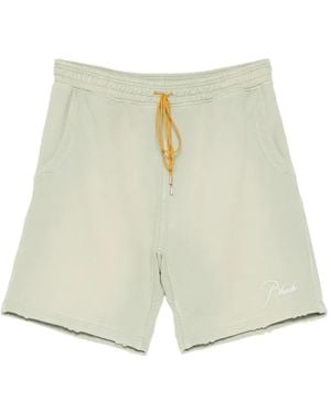 Rhude Logo-Embroidered Drawstring Shorts - White
