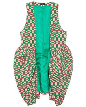 Comme des Garçons Geometric-Pattern Sculptural Coat - White