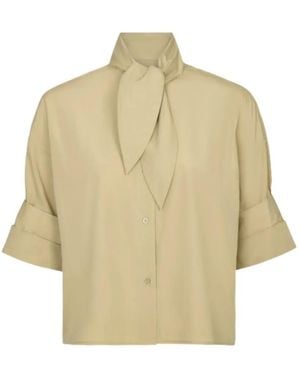 Twp Blouse À Col Noué Et Manches Courtes - Natural