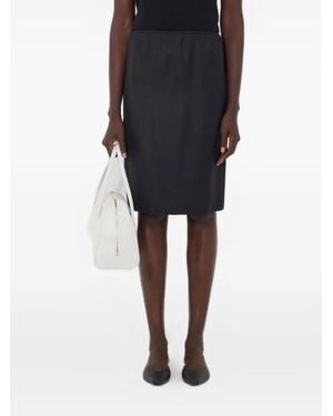 Loulou de Saison Vasali Elasticated Silk Midi Skirt - Black