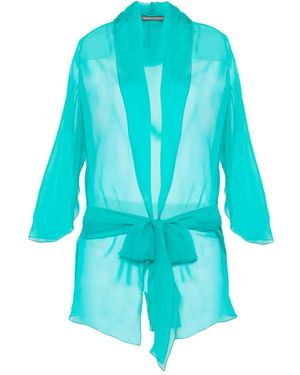 Alberta Ferretti Oberteil Aus Seide - Blau