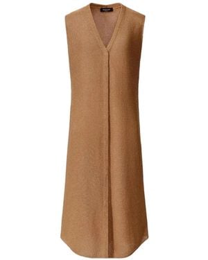 Fabiana Filippi V-Neck Knit Sleeveless Cardigan - Brown