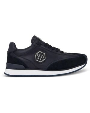 Philipp Plein Baskets Runner Hexagon Patch - Bleu