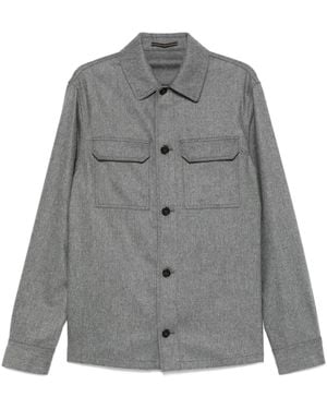 Incotex Button-Down Pocket Shirt - Grey