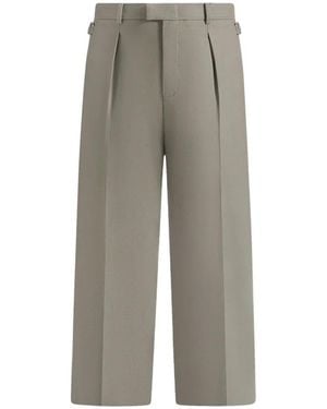 Manière De Voir Dorian Pleated Linen Trousers - Grey