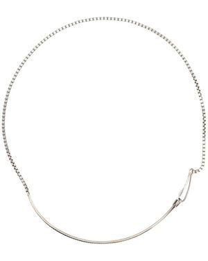 Werkstatt:münchen Choker Con Catena A Corda - Bianco