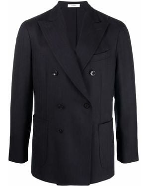 Boglioli Double-Breasted Pinstripe Blazer - Blue