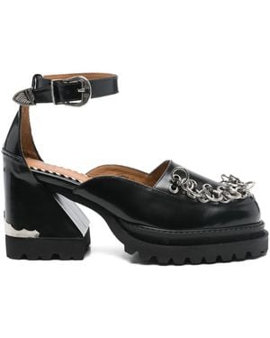 Toga 80Mm Chain-Detail Ankle-Strap Court Shoes - Black