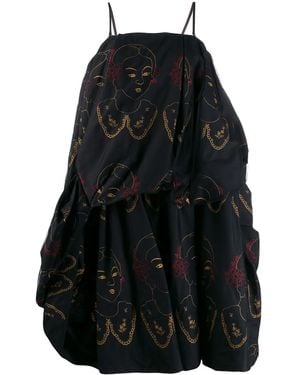 Simone Rocha Faces Print Dress - Black
