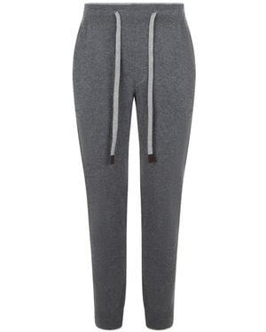 Fedeli Drawstring Cashmere Track Pants - Grey