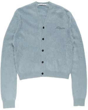 Acne Studios V-Neck Fuzzy Cardigan - Blue