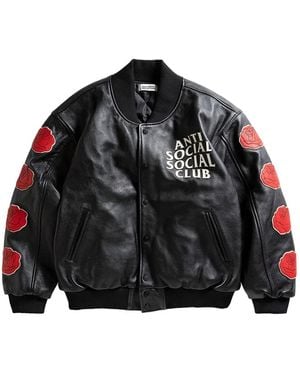 ANTI SOCIAL SOCIAL CLUB Veste En Cuir À Logo - Noir