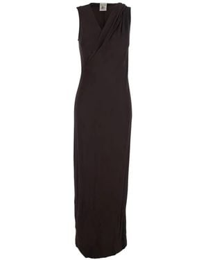 Semicouture Draped V-neck dress - Schwarz