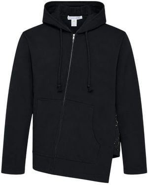 Comme des Garçons Asymmetric Paint-Splatter Hoodie - Blue