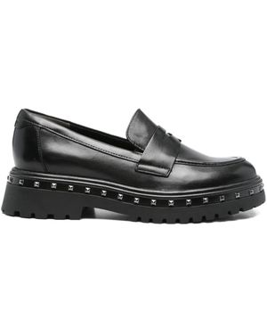 Tamaris 50Mm Studded Penny Loafers - Black