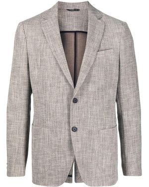 Tonello Textured Single-Breasted Blazer - Grey
