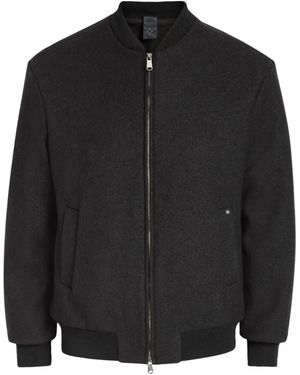 L'Estrange Zip-Up Felted Bomber Jacket - Black
