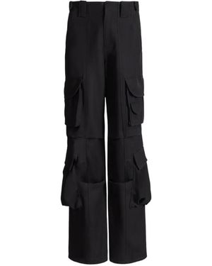 Balmain Wool Twill Cargo Trousers - Black