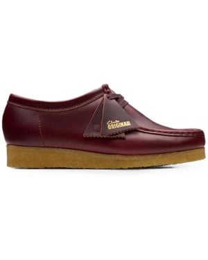 Clarks Wallabee Leather Derby Shoes - Brown