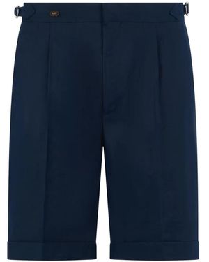 Moorer Buckle Detail Shorts - Blue