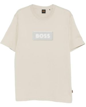 BOSS Logo-Print Crew-Neck T-Shirt - White