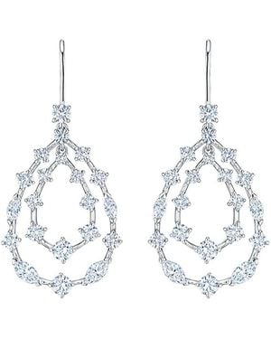 Kwiat 18Kt Diamond Starry Night Double Teardrop Earrings - Metallic