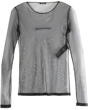 Ann Demeulemeester Fiene Sheer Long-Sleeve T-Shirt - Grey