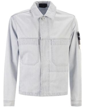 Stone Island Patch-Pocket Denim Overshirt - Grey