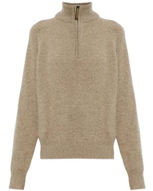 Sease Quarter-Zip Cashmere Jumper - Natural