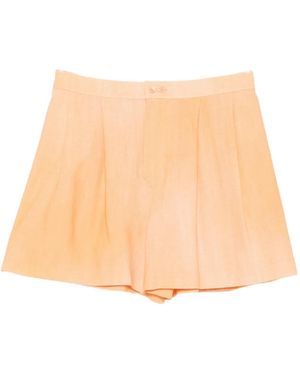 Ermanno Scervino Pleated Buttoned Shorts - Natural