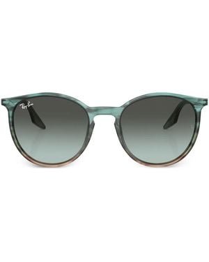 Ray-Ban Occhiali Da Sole Tondi Con Placca Logo - Grigio