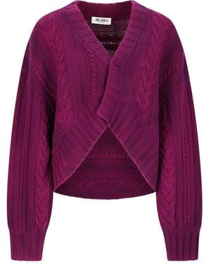 The Attico Cardigan En Maille Torsadée À Col V - Violet
