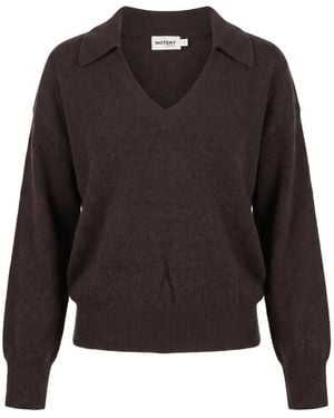 Not Shy Palmer Cashmere Polo-Collar Jumper - Brown