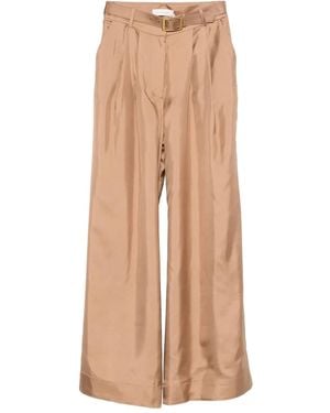 Zimmermann Pleated Belted Pants - Natural