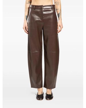 Max Mara "Smmsospiro" Eco Leather Barril Trousers - Brown
