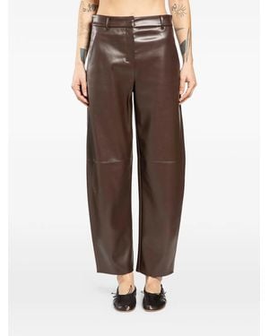 Max Mara Coated Barrel Leg Trousers - Brown